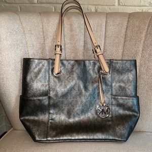 Michael Kors silver metallic purse